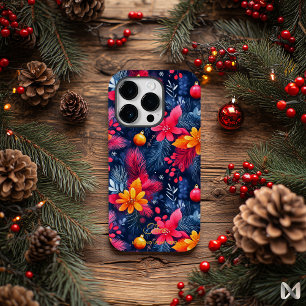 Artistic Christmas Floral Pattern with Name Quote Case-Mate iPhone 14 Pro Case