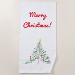 [ Thumbnail: Artistic Christmas Tree + "Merry Christmas!" Beach Towel ]