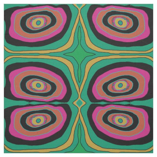Artistic Circles pink/ green/ yellow/black> Fabric