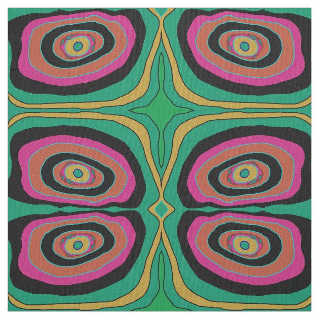Artistic Circles pink/ green/ yellow/black> Fabric (Swatch)