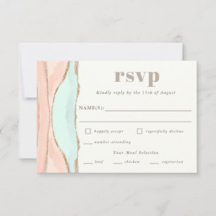 Artistic Coastal Watercolor Abstract RSVP
