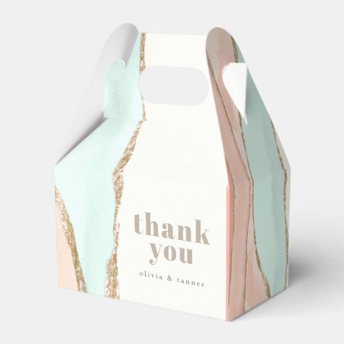 Artistic Coastal Watercolor Abstract Thank You Favor Boxes