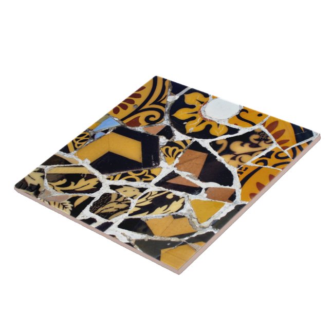 Artistic Collage of Broken Tiles-Brown Ceramic Tile (Side)