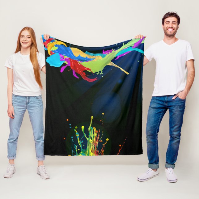 Artistic color splash Fleece Blanket (In Situ)