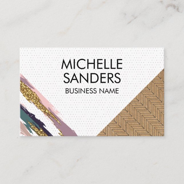 Artistic Color Strokes and Patterns Business Card (Front)