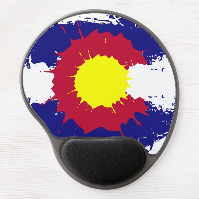 Artistic Colorado flag paint splatter gel mousepad (Front)