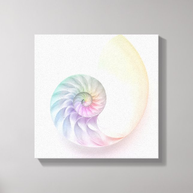 Artistic colored nautilus image canvas print (Front)