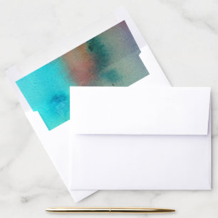 Artistic, Colorful Abstract Watercolor Wash Envelope Liner