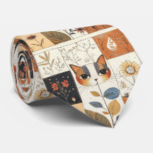 Artistic Colorful Art Nouveau Cute Cat Pattern