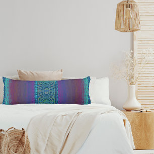 Artistic colorful boho pattern throw body pillow 