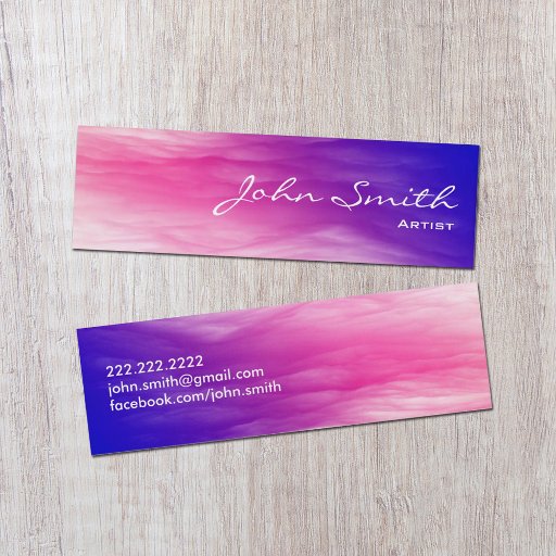 Customizable Artistic Colorful Clouds Mini Business Card