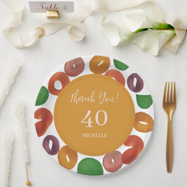Artistic Colorful Fall Paper Plate (Wedding)