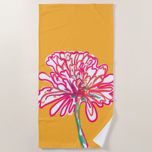 Artistic Colorful Flower  Beach Towel