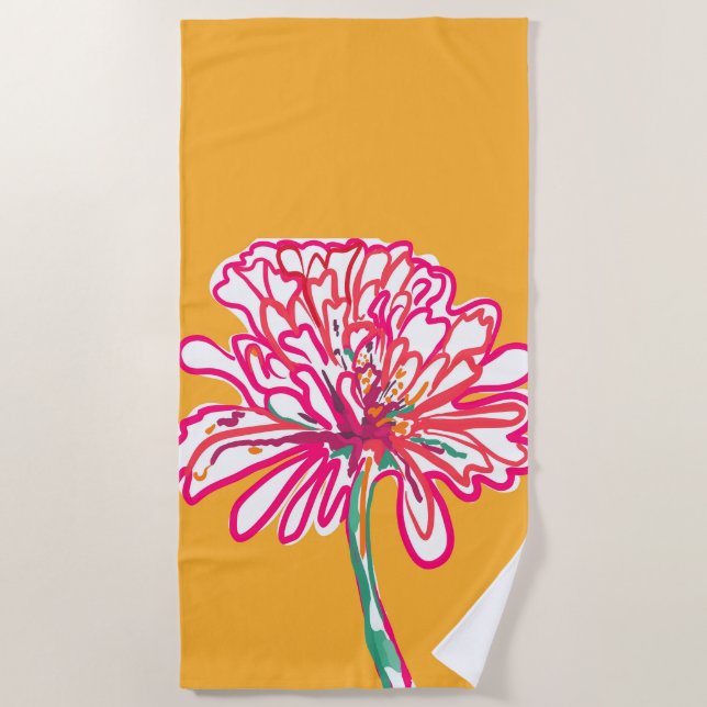 Artistic Colorful Flower  Beach Towel (Front)