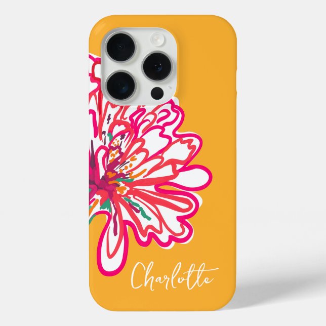 Artistic Colorful Flower Customized Name Case-Mate iPhone Case (Back)