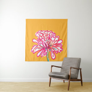 Artistic Colorful Flower  Tapestry