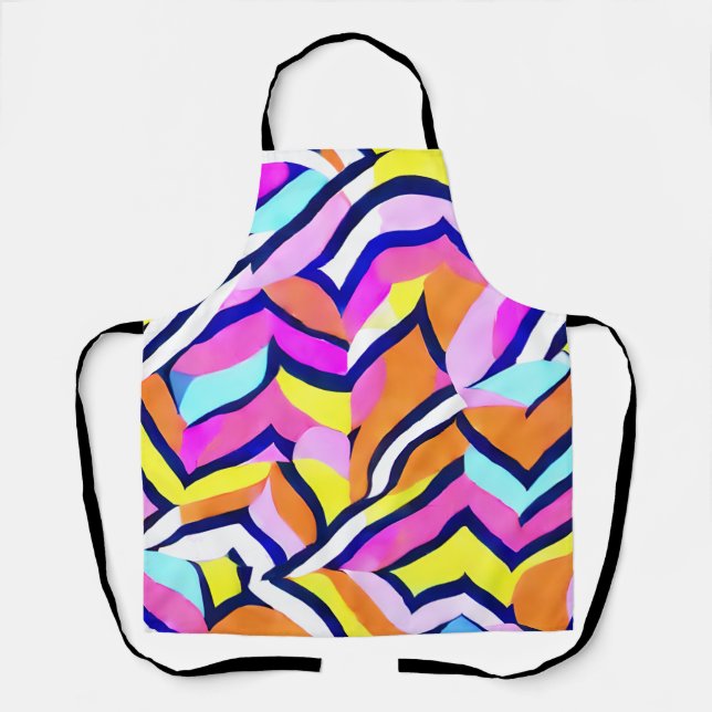 Artistic Colorful Geometric Pattern Apron (Front)
