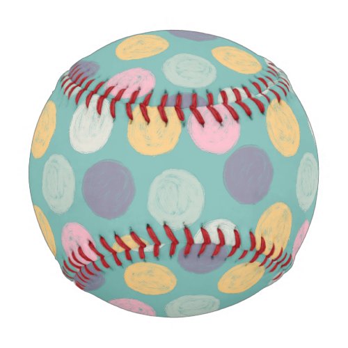 artistic colorful pastel polka dot baseball