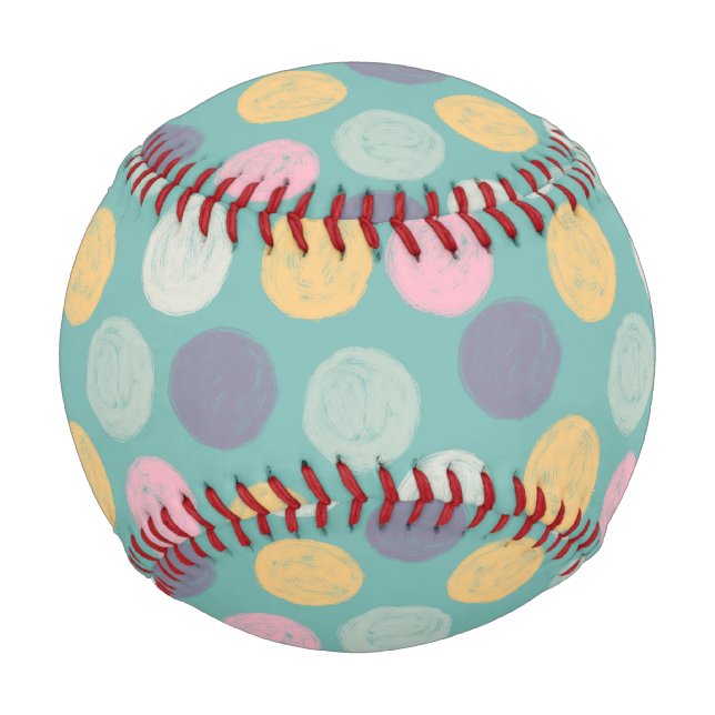 artistic colorful pastel polka dot baseball (Front)