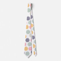 artistic colorful pastel polka dot neck tie