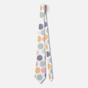 artistic colorful pastel polka dot neck tie