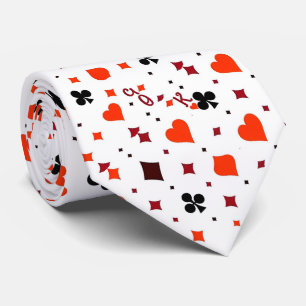 Artistic Colorful Playing Cards Pattern Neck Tie