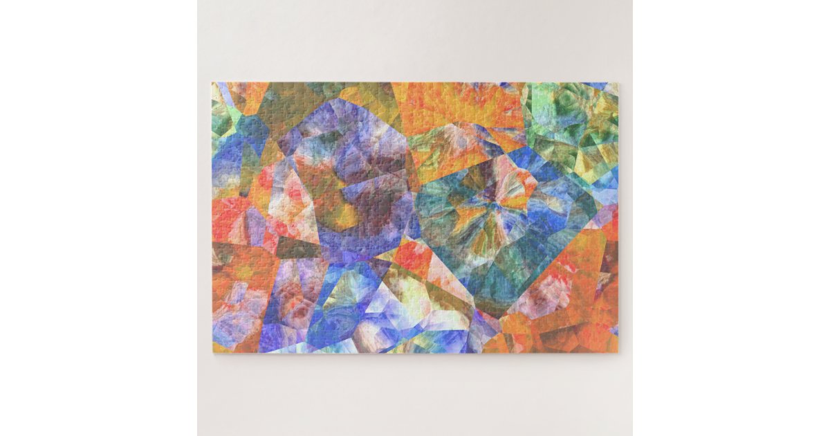 Artistic Colorful Polygon Mosaic Art Pattern Jigsaw Puzzle | Zazzle