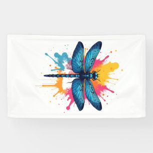 Artistic Colorful Pop Art painted Dragonfly Banner