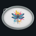 Artistic Colorful Pop Art painted Dragonfly Belt Buckle<br><div class="desc">Artistic Colorful Pop Art painted Dragonfly</div>