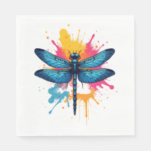 Artistic Colorful Pop Art painted Dragonfly Napkins