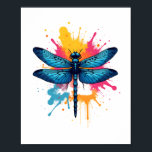 Artistic Colorful Pop Art painted Dragonfly Poster<br><div class="desc">Artistic Colorful Pop Art painted Dragonfly</div>