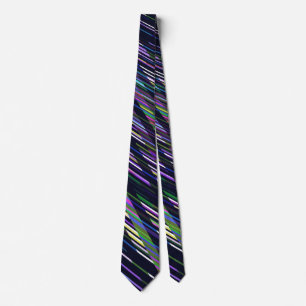 Artistic Colorful Striped Modern Fractal Pattern  Neck Tie