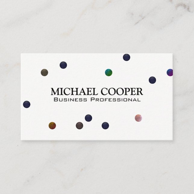 Artistic Colorful Textured Spheres Business Card (Front)