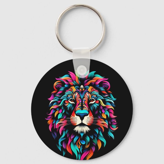  Artistic Colorful Vibrant Pop  Keychain (Front)
