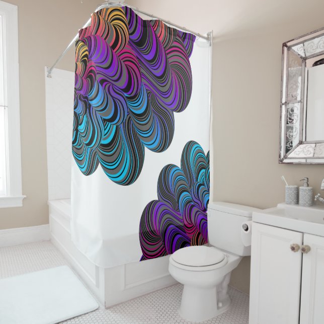 Artistic Colors Flowing Shower Curtain (In Situ)