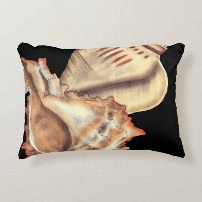 Artistic Conch Shells Accent Pillow (Front)