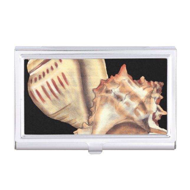 Artistic Conch Shells Business Card Case (Front)