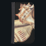 Artistic Conch Shells Phone Wallet<br><div class="desc">Jennifer Goldberger has an amazing collection of art capturing the gems of the ocean. In this beautiful,  classic neutral color painting,  these two Conch seashells are the main object of the image. Get this nautical styled art on your favorite products today!</div>