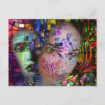Artistic Confusion Of Brain Fog Postcard by FunWithFibro at Zazzle