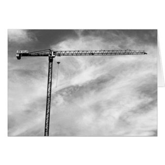 Artistic Construction Crane Black and White Photo Card