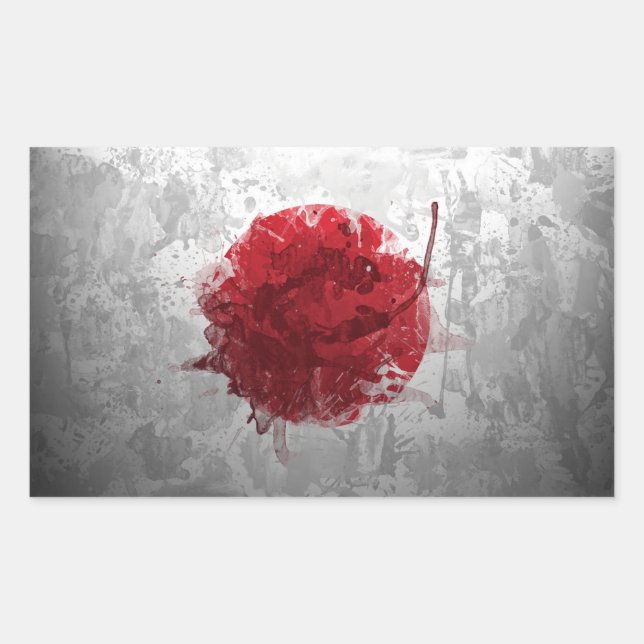 Artistic Cool Japanese Flag Stickers (Front)