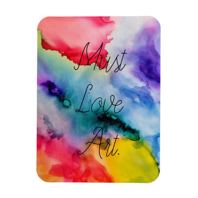 Artistic Creative Splashes of Watercolor Magnet (Vertical)