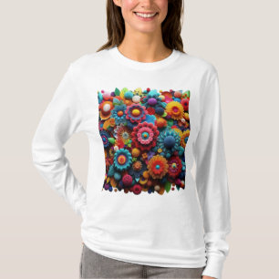 Artistic Crochet Flowers T-Shirt