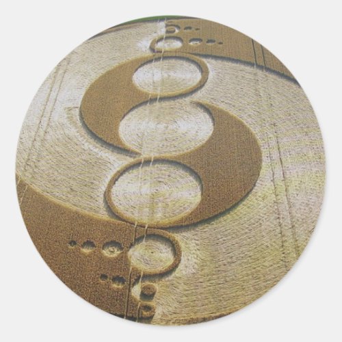 Artistic Crop Circle Classic Round Sticker