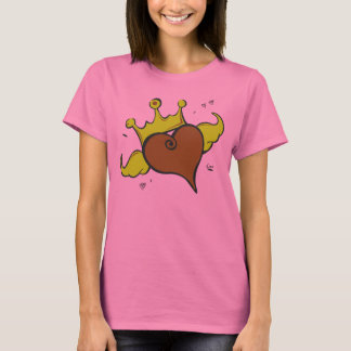 Artistic Crowned and Winged Heart Illsutration T-Shirt