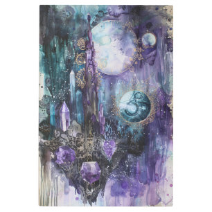 *~* Artistic Crystals Purple Planets SC3 Metal Print