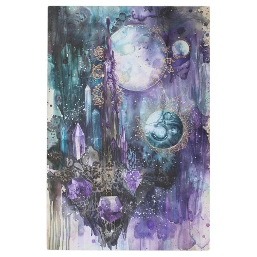  Artistic Crystals Purple Planets SC3 Metal Print