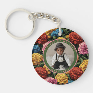 Artistic custom souvenir Carnation Photo Keychain