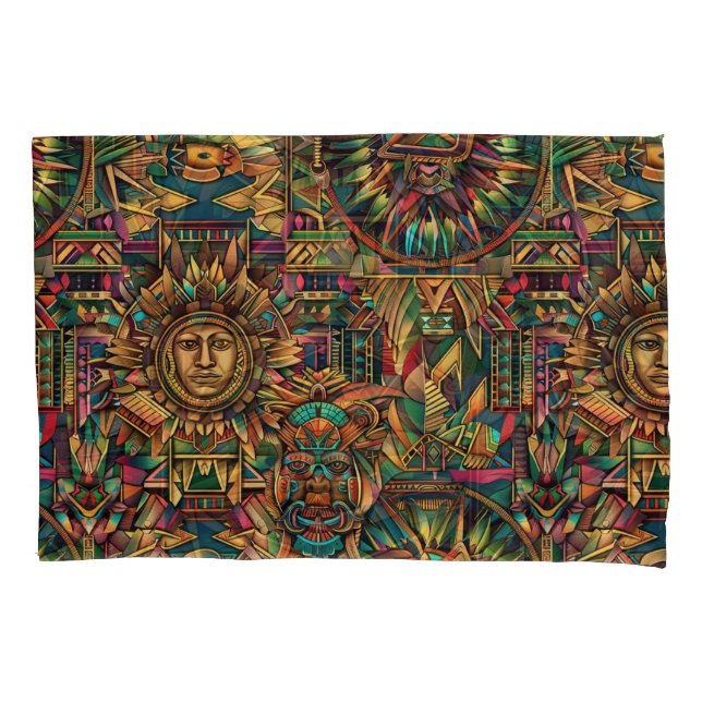 Artistic Cyan "Vibrant Historical Emblem" Pillowca Pillow Case (Front)