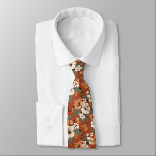 Artistic Dad Gifts Tropical Flower Neck Tie